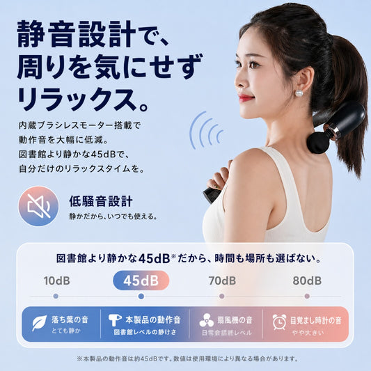 筋膜リリースガン 10mm深層振動・伸縮ハンドル搭載・静音Type-C充電式